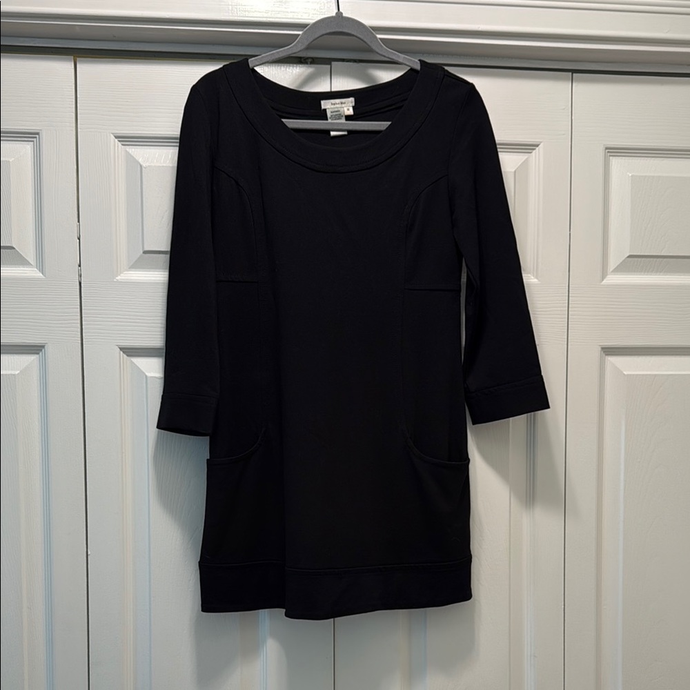 Sophie Max Black 3/4 Sleeve Sheath Dress